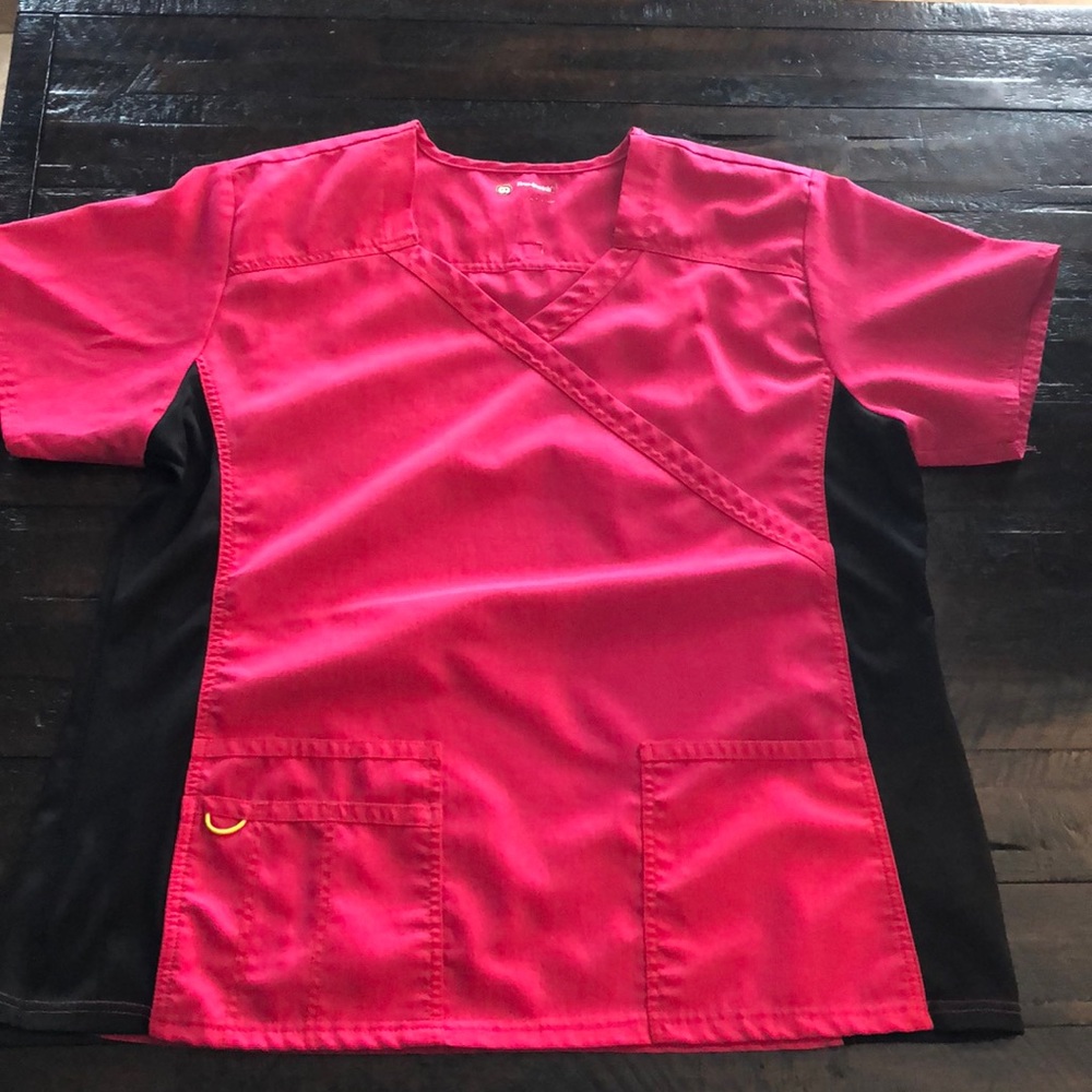 3 pink scrub tops